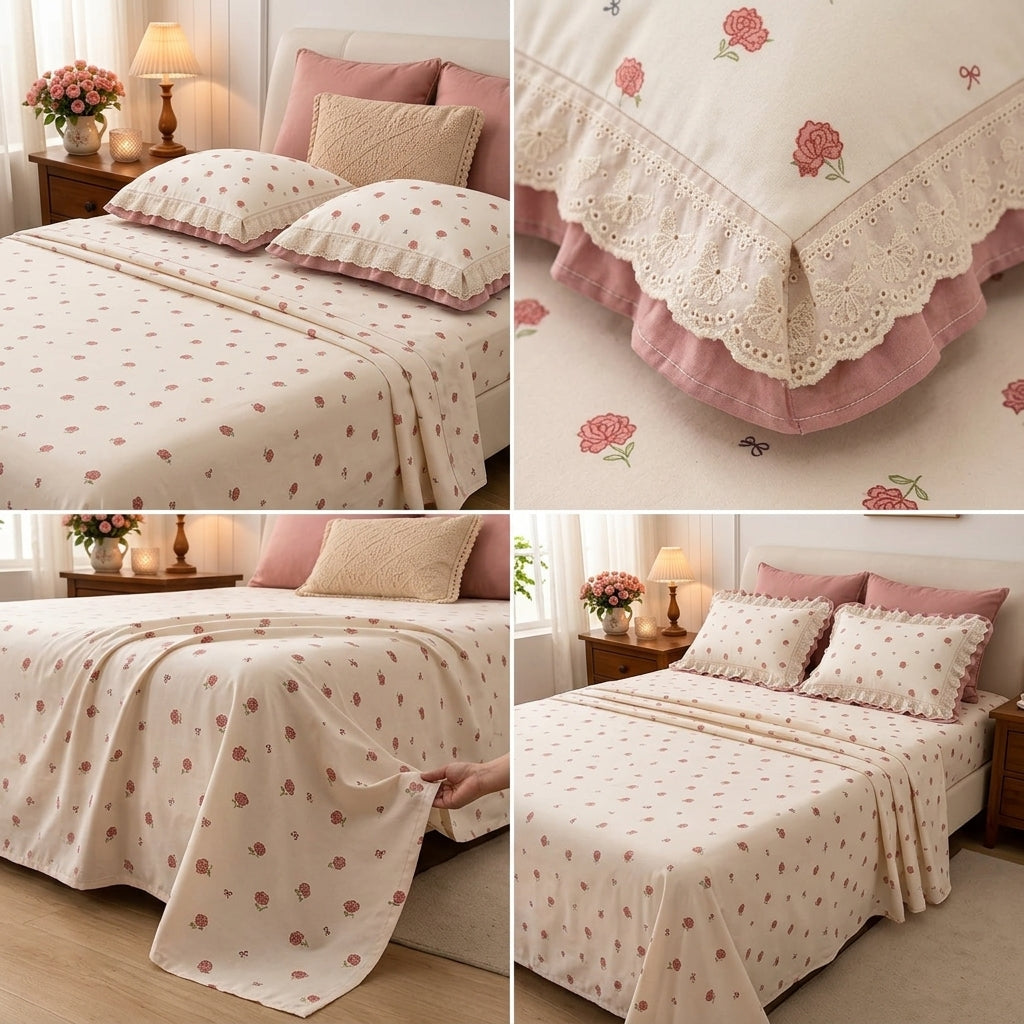 English Floral King Size Bedsheet Set | King Size - 55B125RKEH