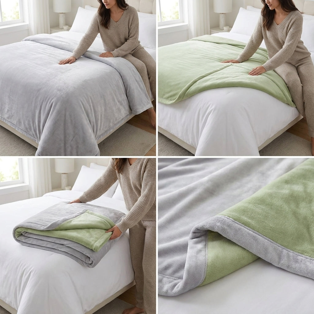 ✨ Luxury AC Reversible Blanket – Queen Size | Ultra Soft Double-Sided Comfort ✨