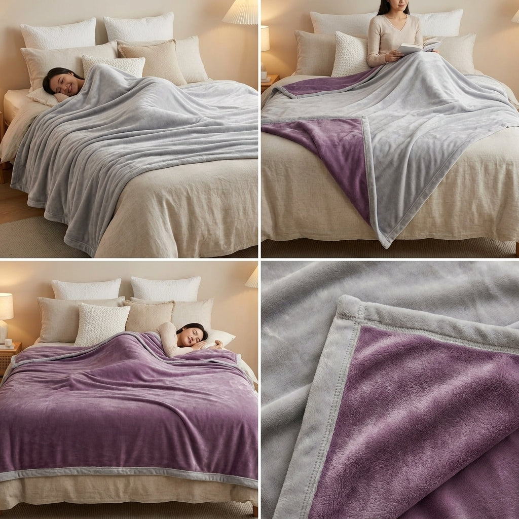 ✨ Luxury AC Reversible Blanket – Queen Size | Ultra Soft Double-Sided Comfort ✨ Product Code :- 55B187RKEH