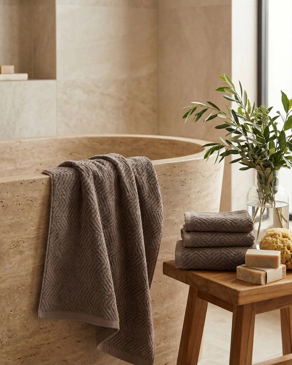 Bamboo Wood 4pc Bath Towel Set