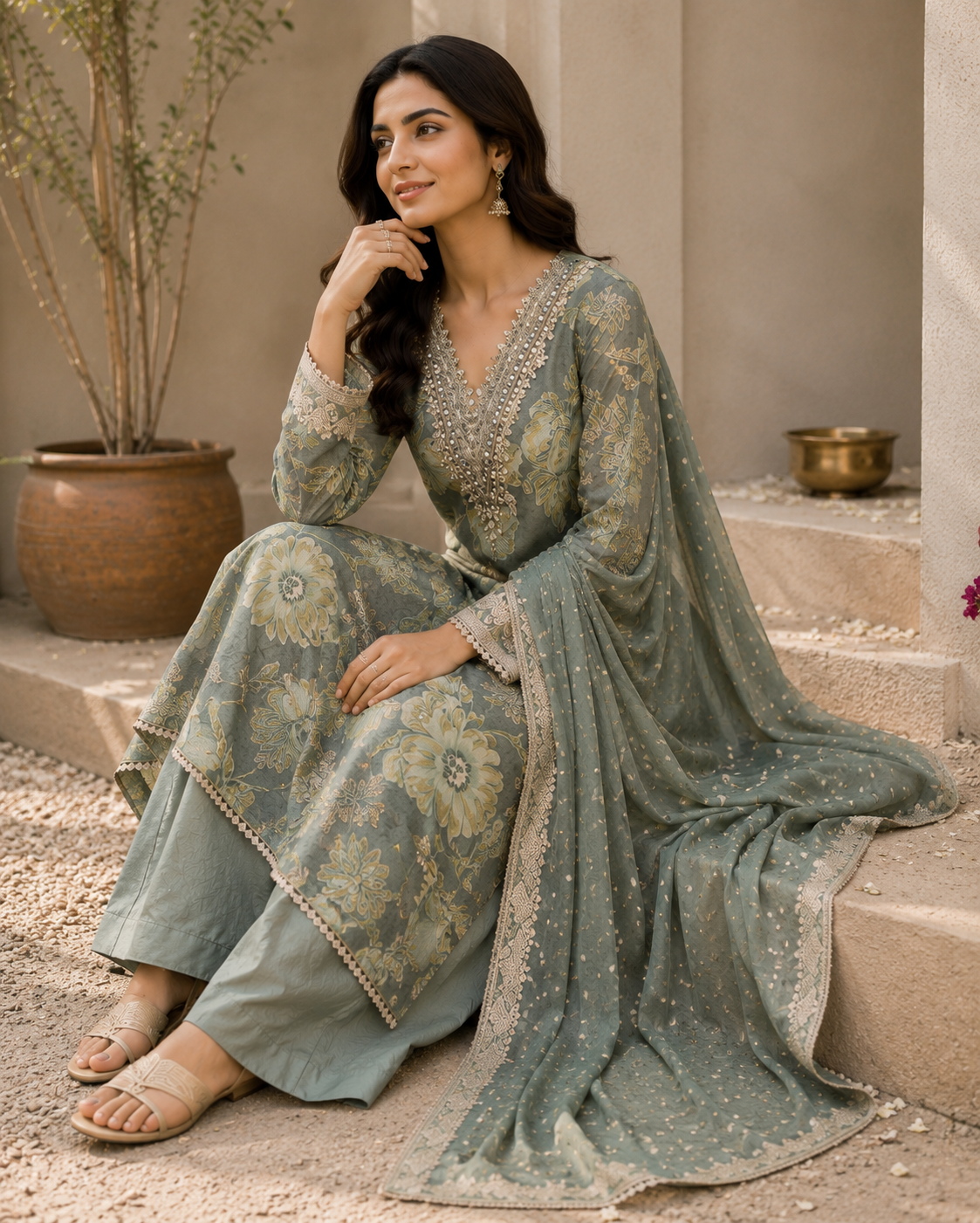 Pista Noor 3-Piece Unstitched Suit ✨