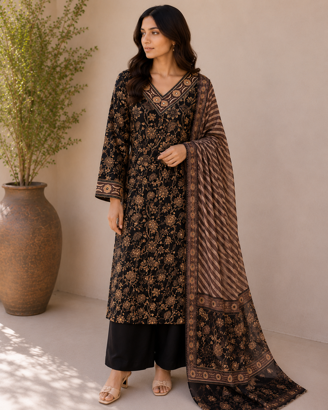 Zareen 3-Piece Stitched Suit 🖤