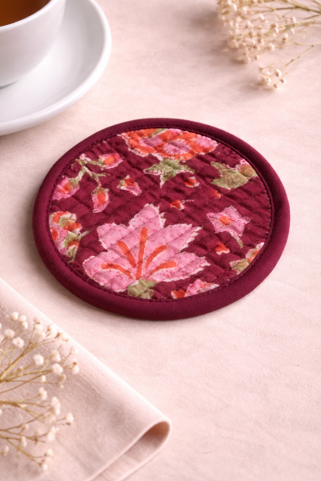 Handmade Cotton Tea Coaster – 4 Inch