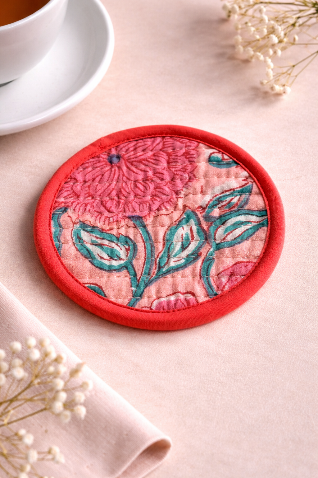 Handmade Cotton Tea Coaster – 4 Inch
