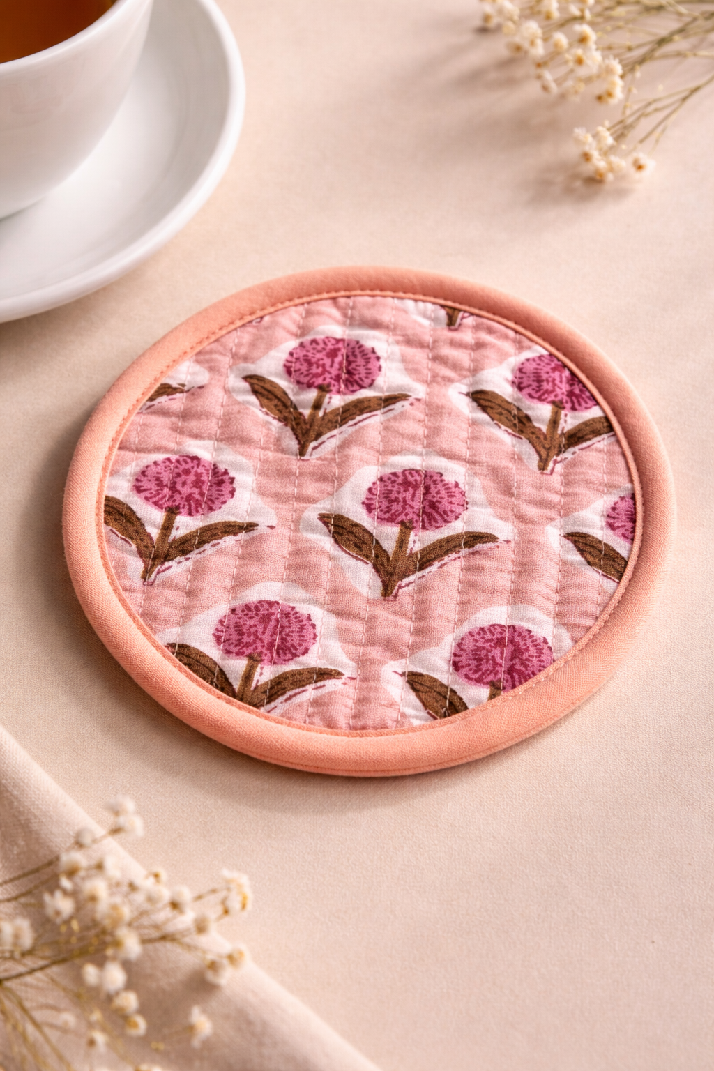 Handmade Cotton Tea Coaster – 4 Inch