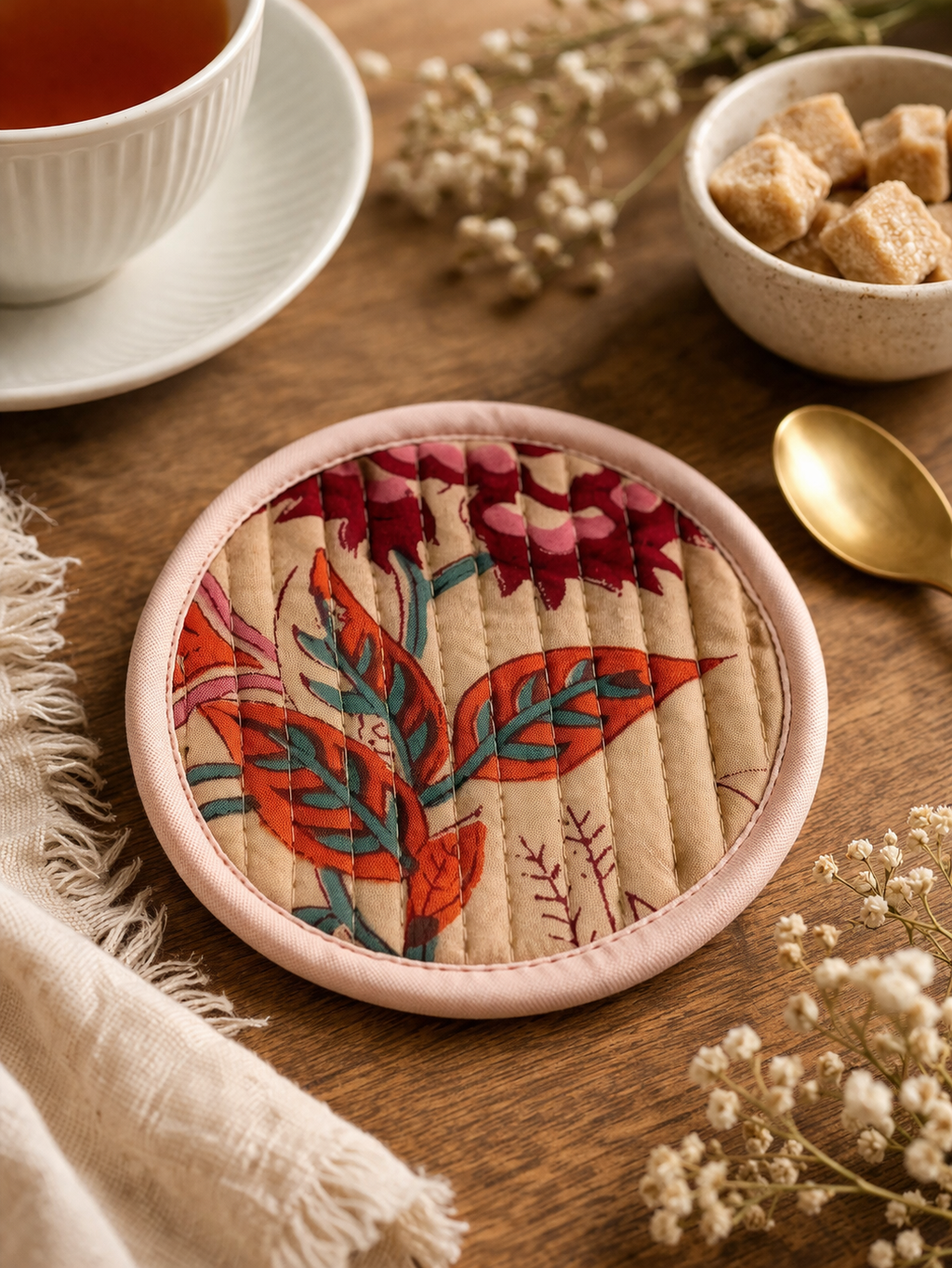 Handmade Cotton Tea Coaster – 4 Inch