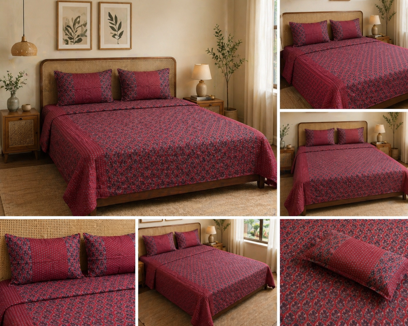 Premium 4 PC Mulmul AC Quilt Set – Organic Cotton Summer Collection