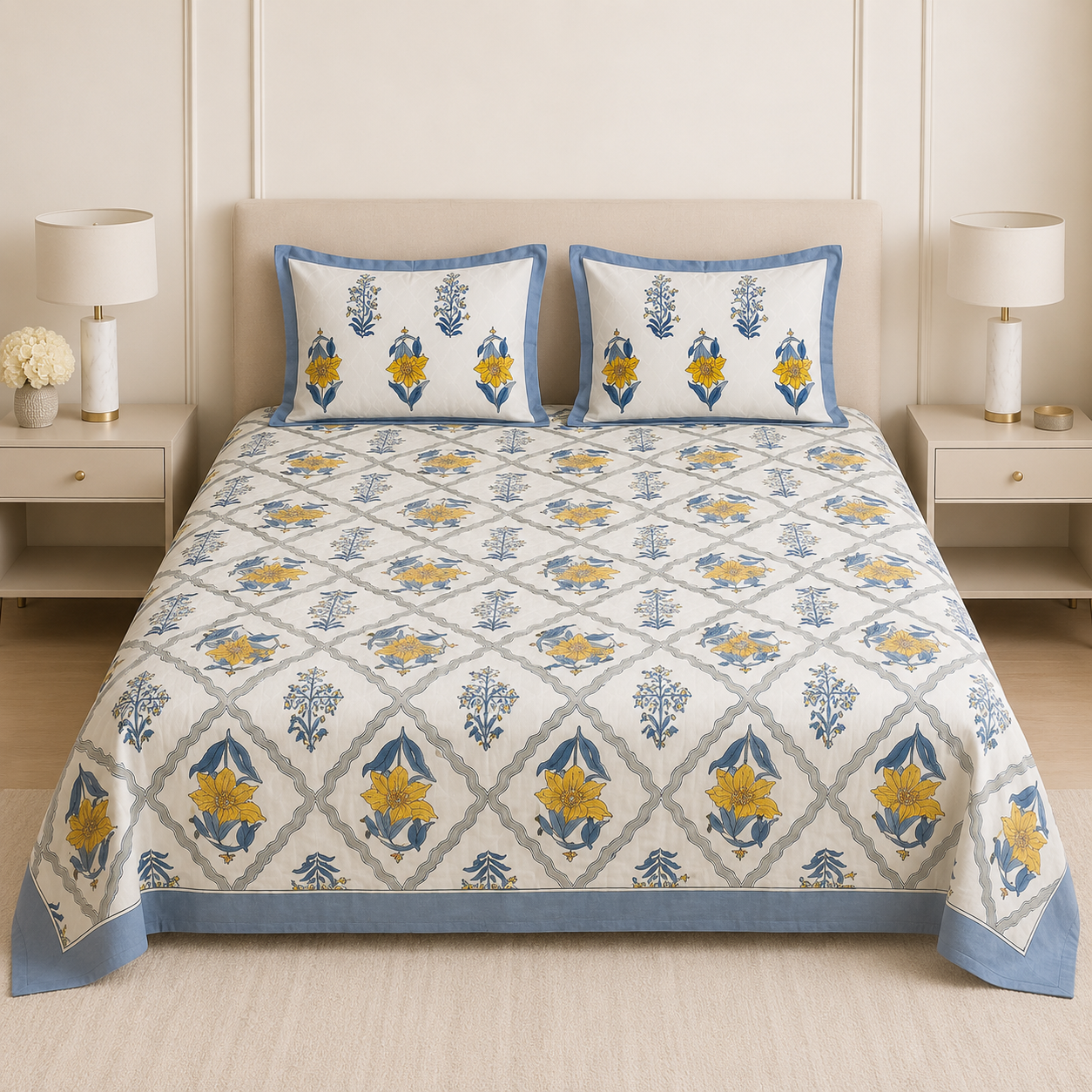 Cotton Double Bedsheet Set – 108 x 108 Inches