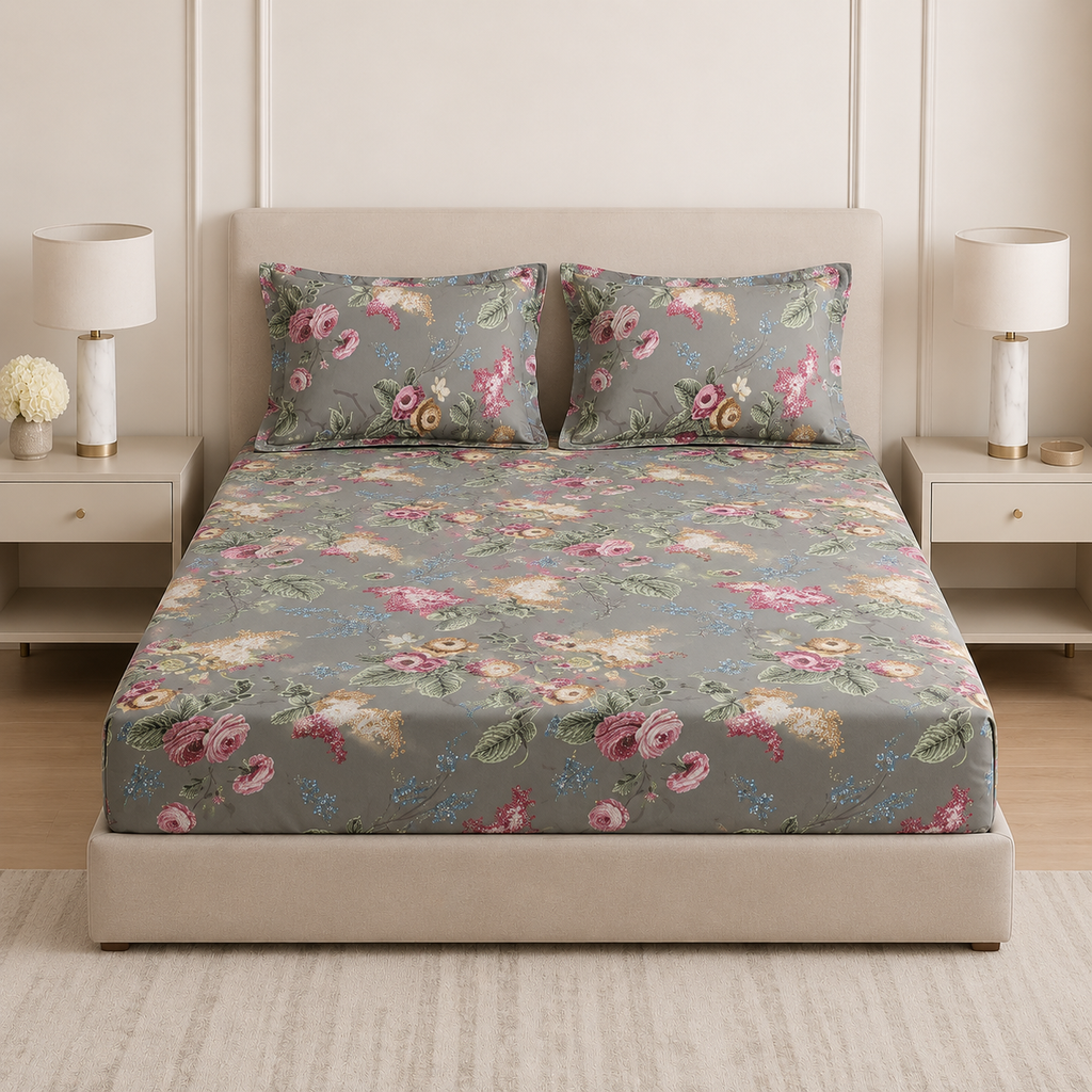 Fitted Bedsheets Pure Cotton 108 BY 108 Inch Product Code :- 55B93RKEH