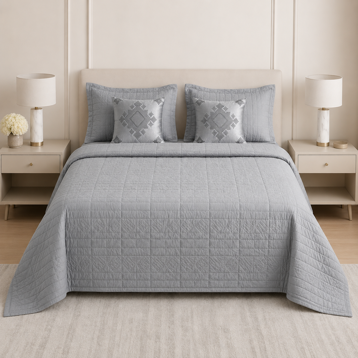✨Regal Touch Quilted Bedcovers Bedcover Set – 5 Piece Luxury Bedding Collection ✨Product Code :- 55B345RKEH