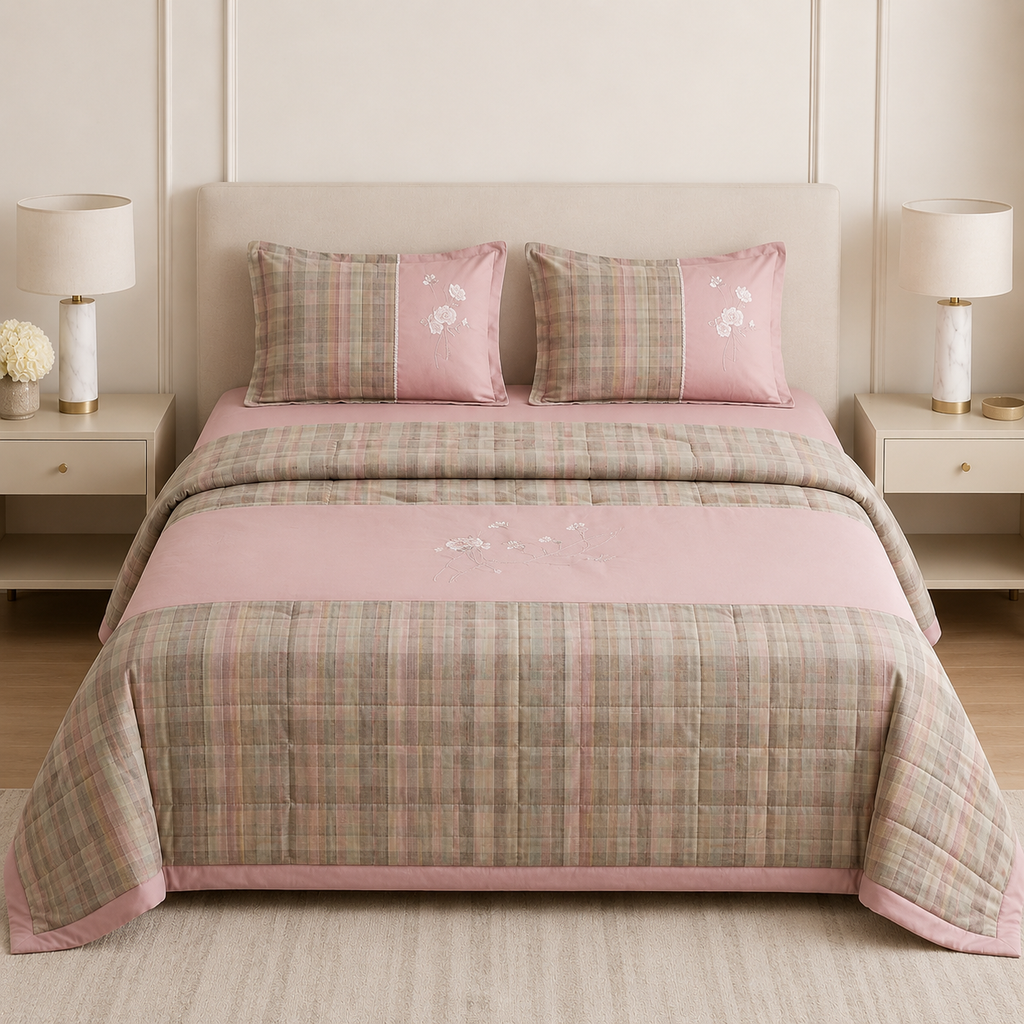 ✨  Luxury Fine Quality Pure Cotton  – 4 Piece Luxury Bedding Collection ✨ Product Code :- 55B479RKEH