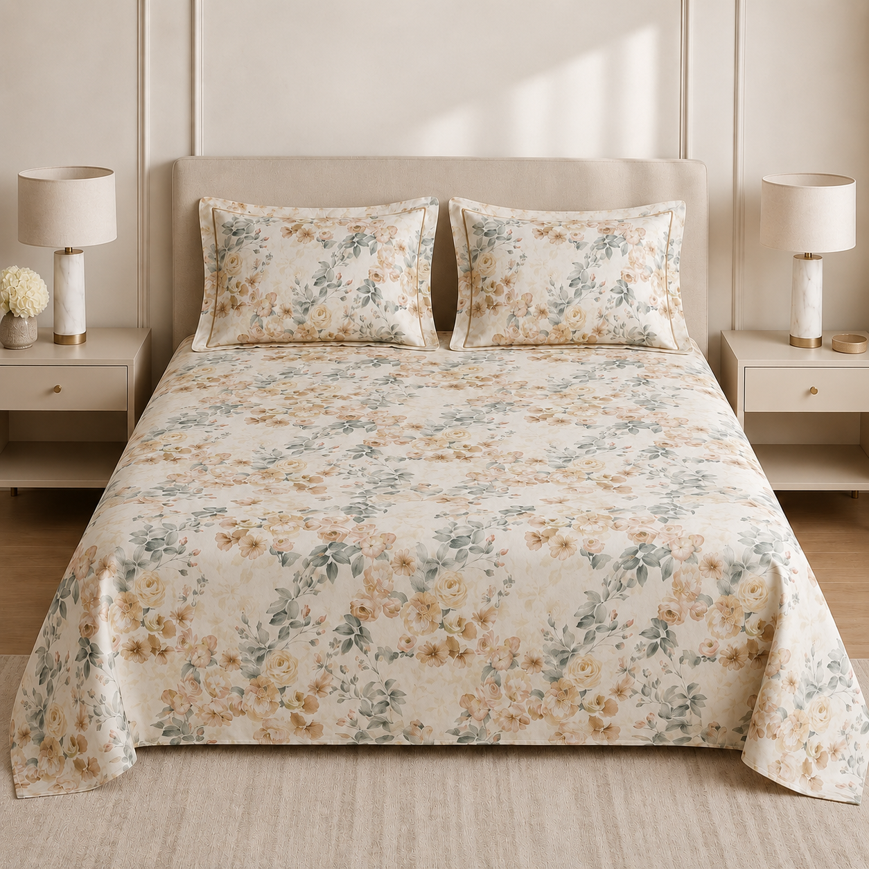 Premium 3-Piece King Size Bedsheet Set – 600 Thread Count (250 x 270 cm) Product Code :- 55B179RKEH