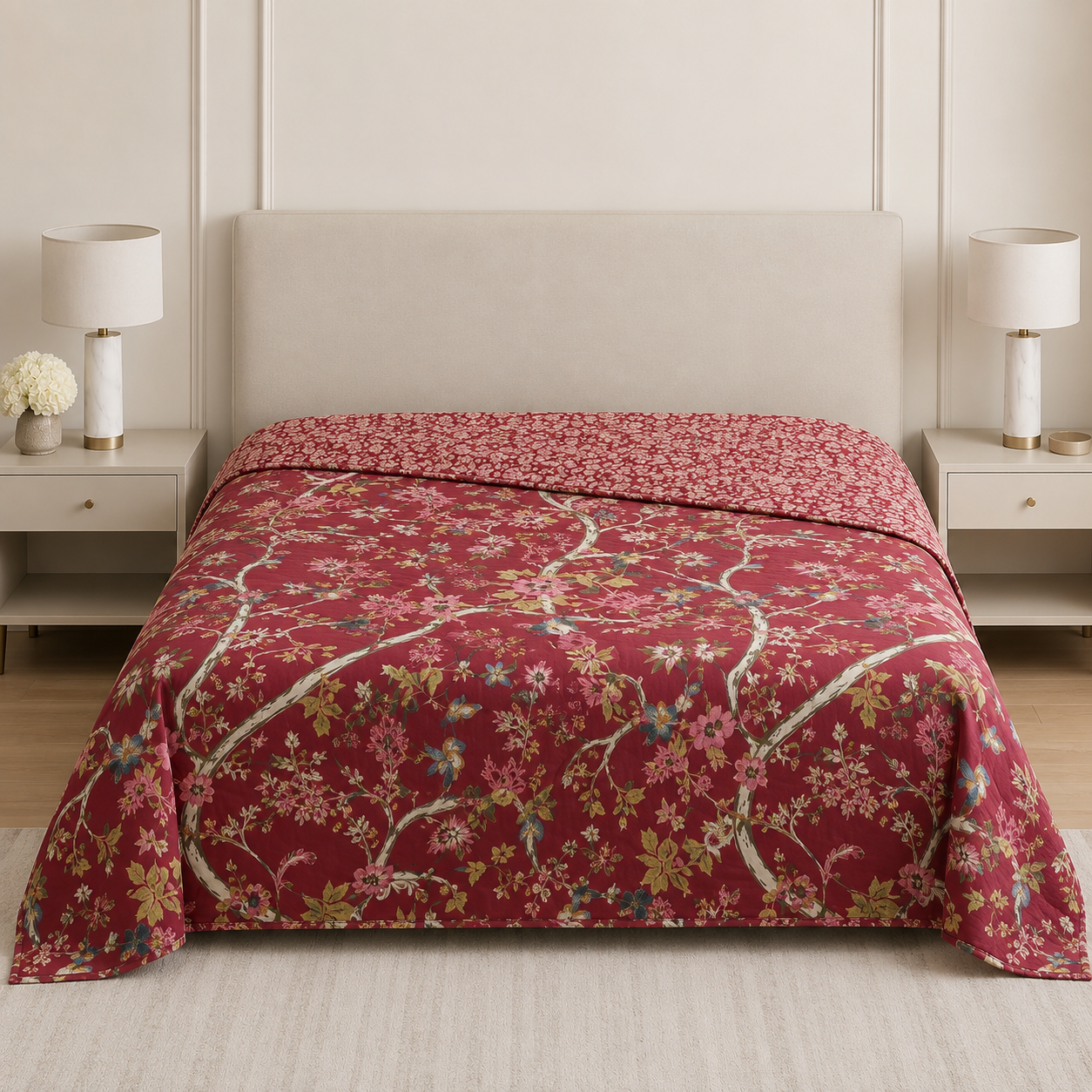 Double Reversible Mulmul Dohar – 350 Thread Count | Premium Summer Comfort Product Code :- 55B172RKEH