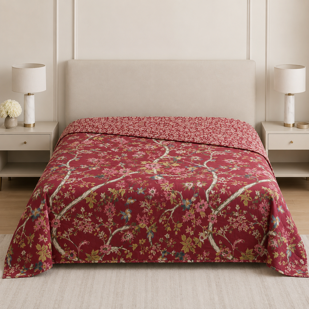 Double Reversible Mulmul Dohar – 350 Thread Count | Premium Summer Comfort Product Code :- 55B172RKEH