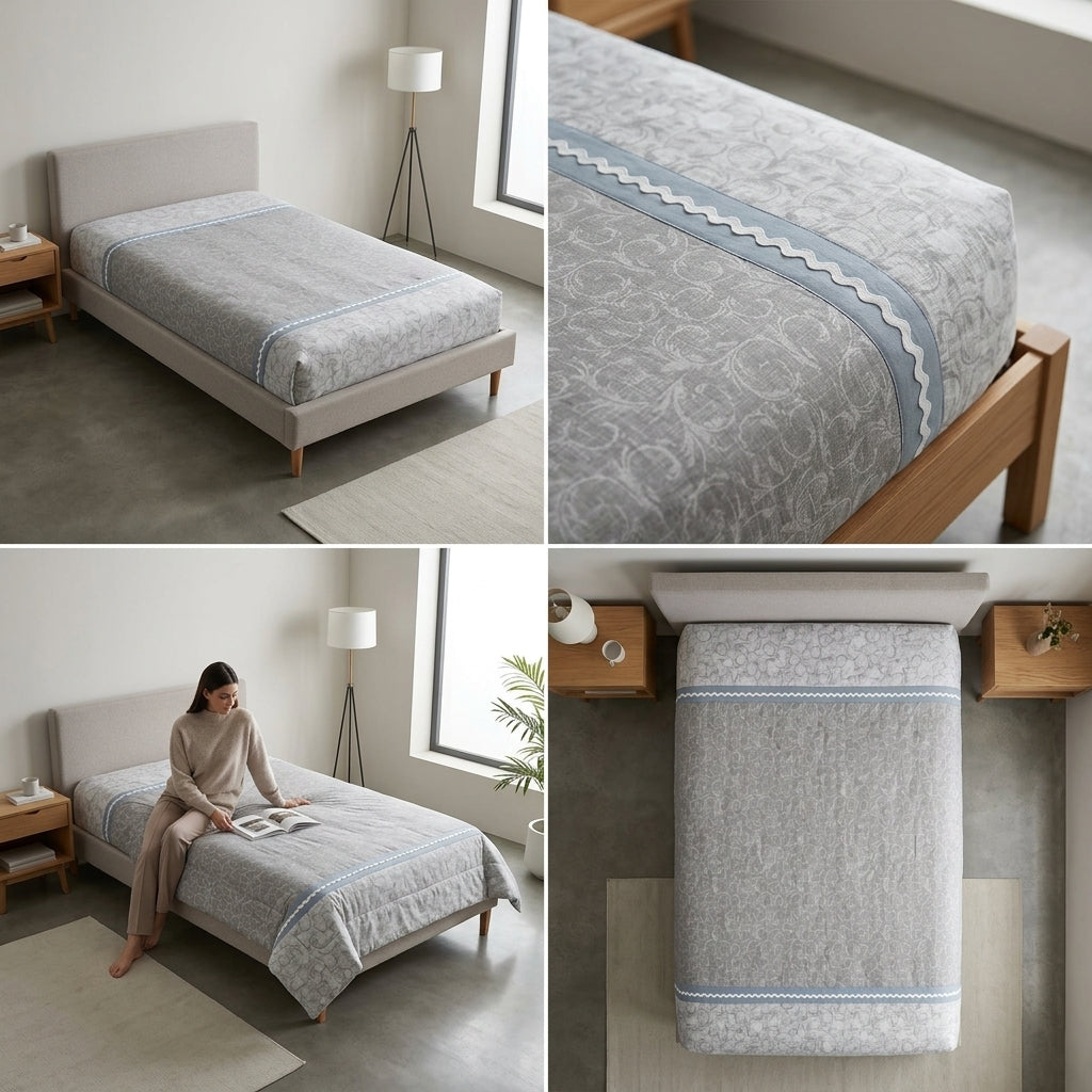 Reversible Cotton Dohar – Single Bed pair  (160 × 220 cm)