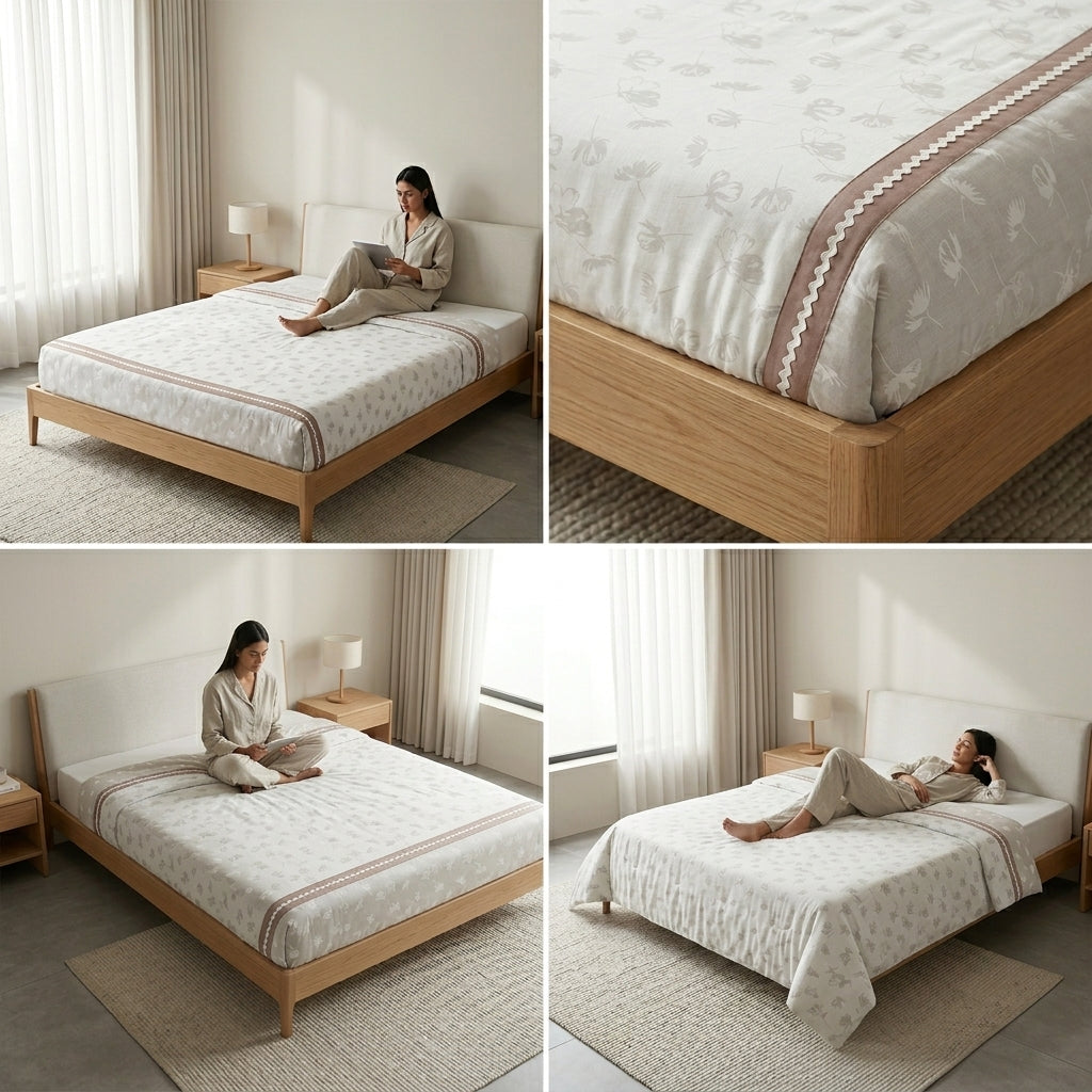 Reversible Cotton Dohar – Single Bed pair  (160 × 220 cm)