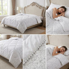 Premium Floral Print Comforter with Lace Border - Double bed