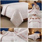 Premium Floral Print Comforter with Lace Border - Double bed