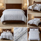 Premium Floral Print Comforter with Lace Border - Double bed