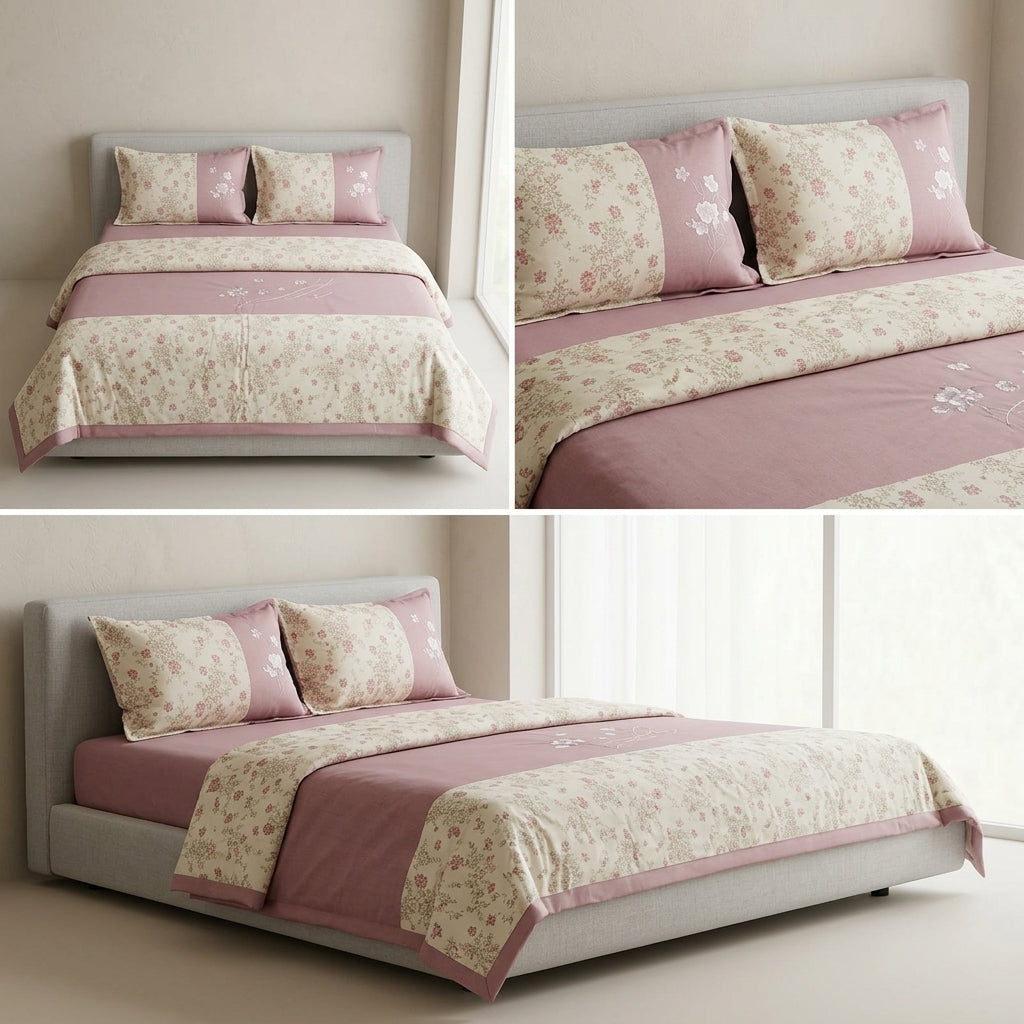 ✨  Luxury Fine Quality Pure Cotton  – 4 Piece Luxury Bedding Collection ✨
