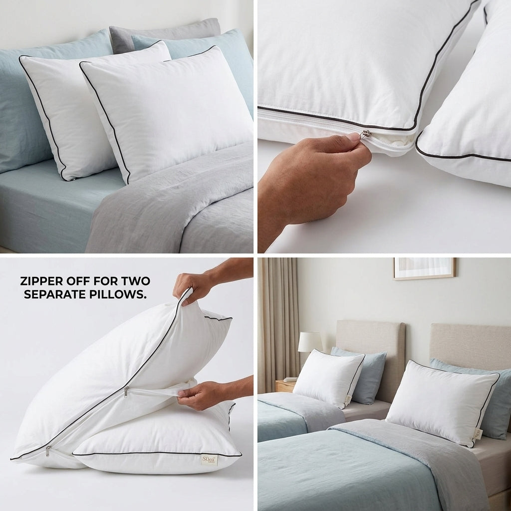 2-in-1 Couple Pillow – Convertible Twin Pillow Design