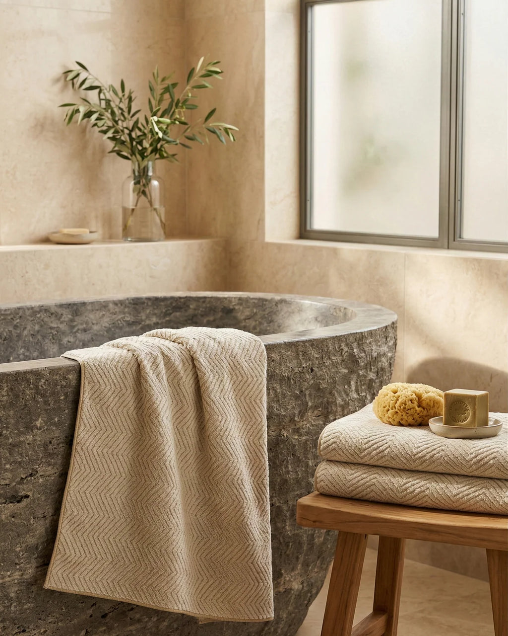 Bamboo Wood 4pc Bath Towel Set