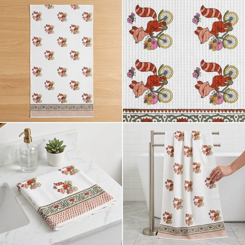Waffle Cotton Bath Towel – 61 x 29 Inches