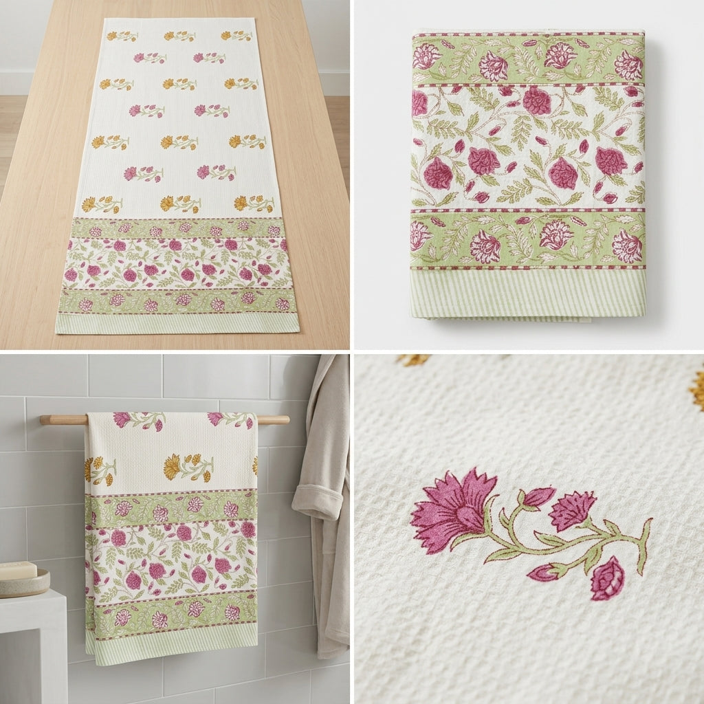 Waffle Cotton Bath Towel – 61 x 29 Inches