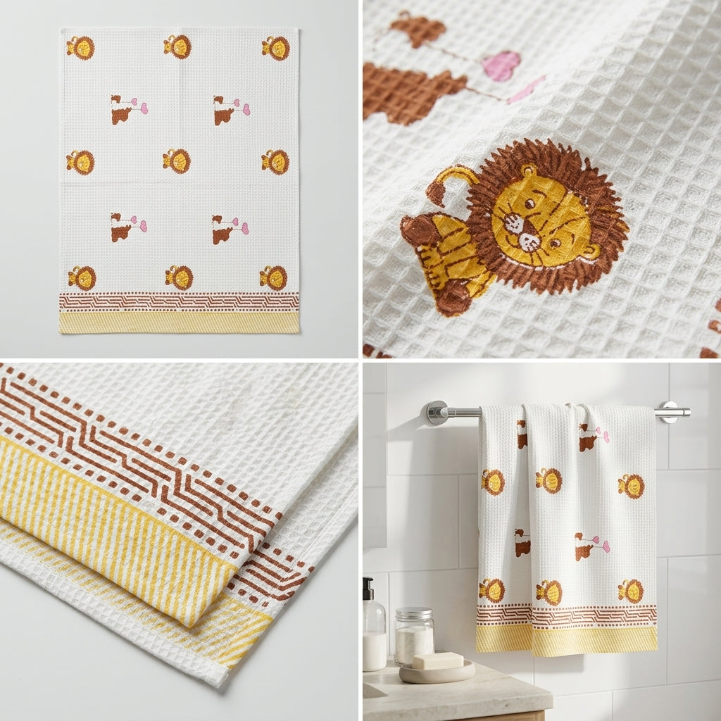 Waffle Cotton Bath Towel – 61 x 29 Inches