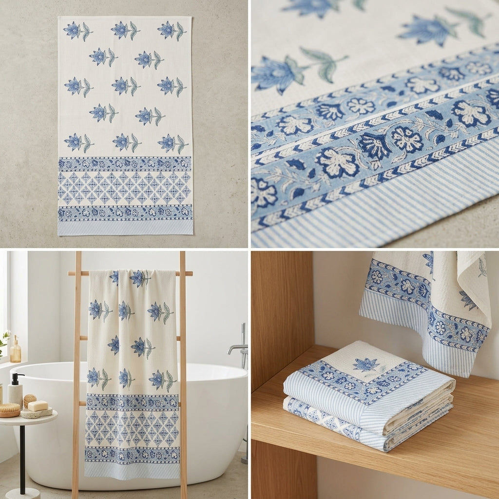 Waffle Cotton Bath Towel – 61 x 29 Inches