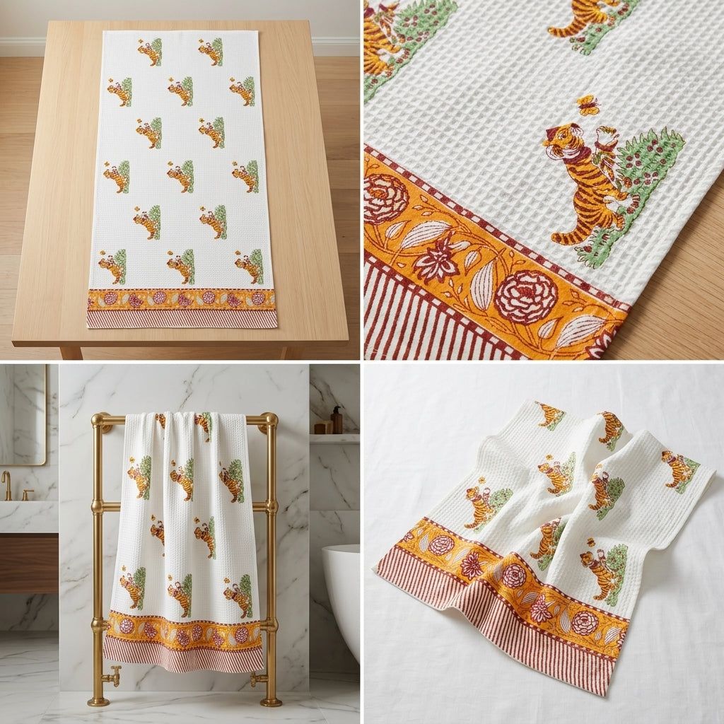 Waffle Cotton Bath Towel – 61 x 29 Inches