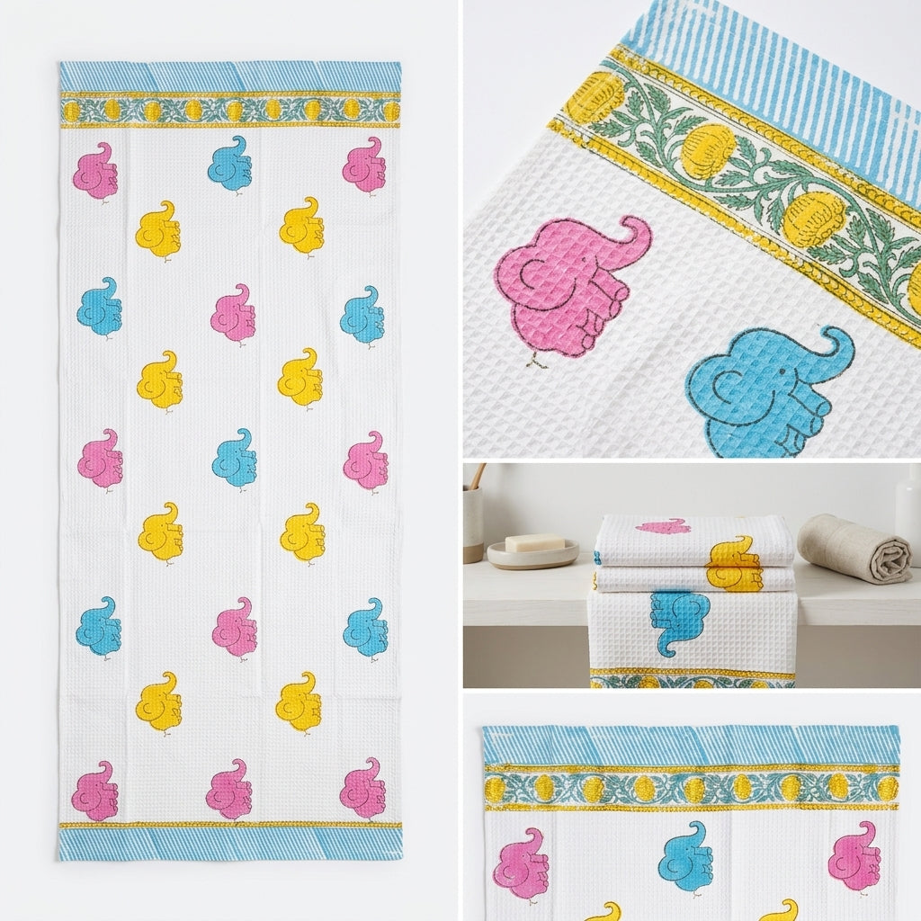 Waffle Cotton Bath Towel – 61 x 29 Inches