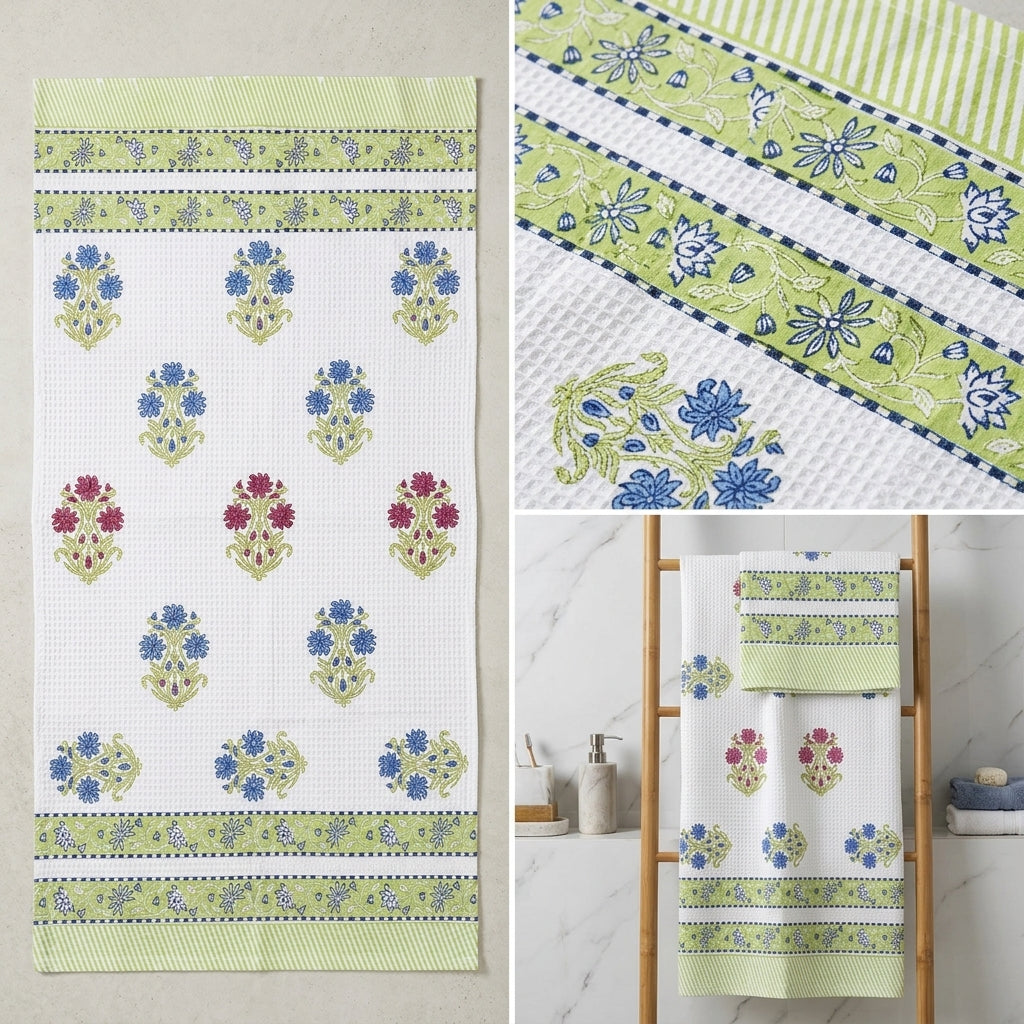 Waffle Cotton Bath Towel – 61 x 29 Inches