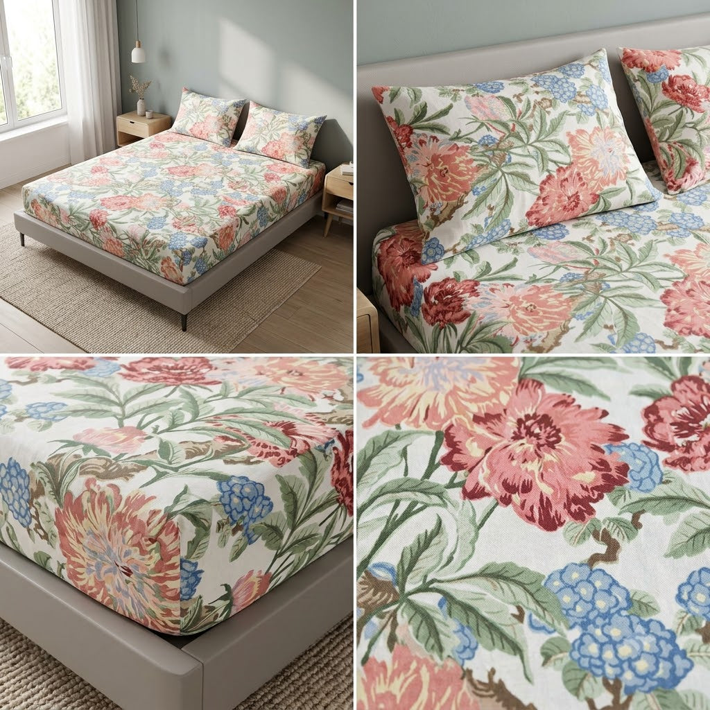 Fitted Bedsheets Pure Cotton 108 BY 108 Inch Product Code :- 55B89RKEH