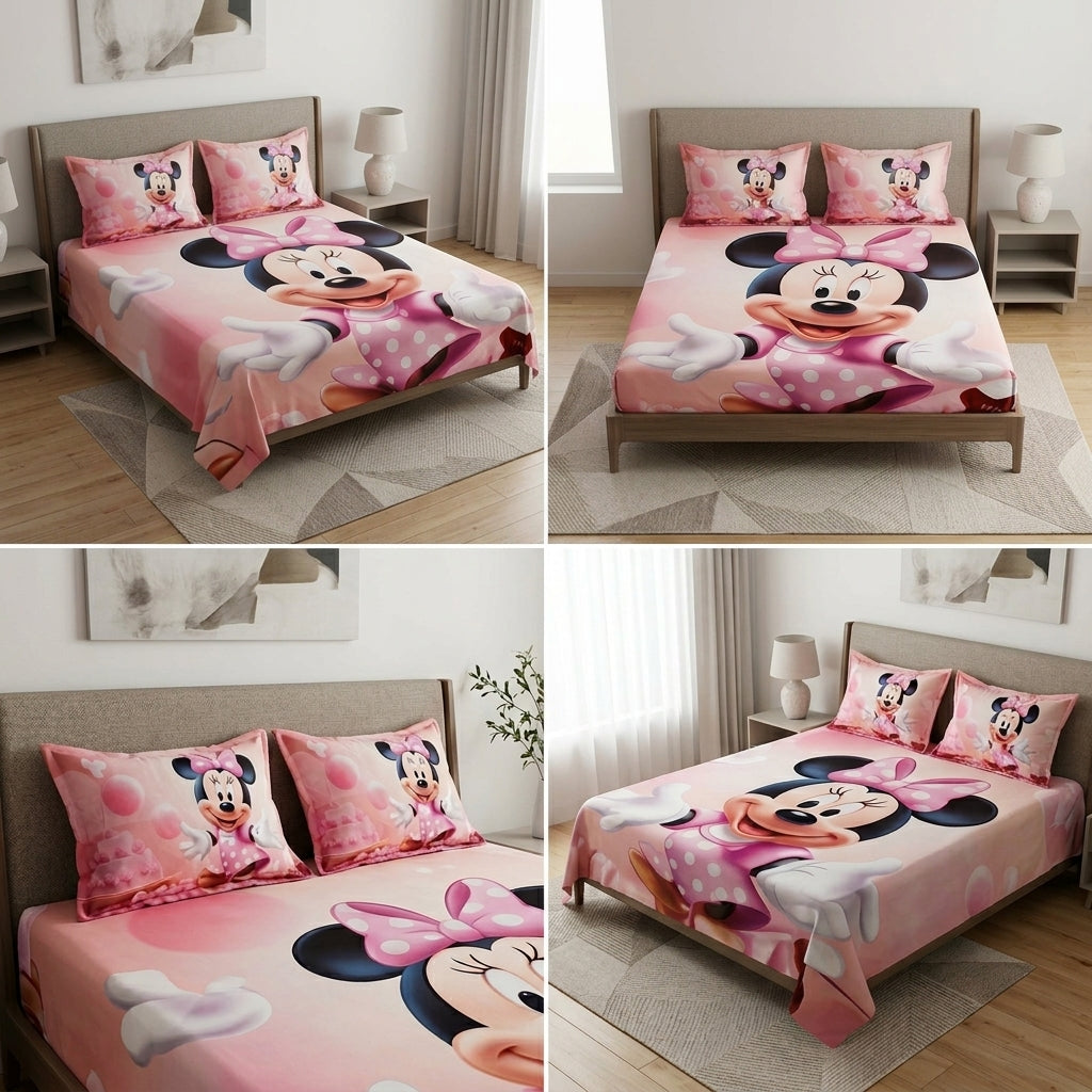 Kids Digital Printed Bedsheet Set – King Size (108 x 108 Inches)