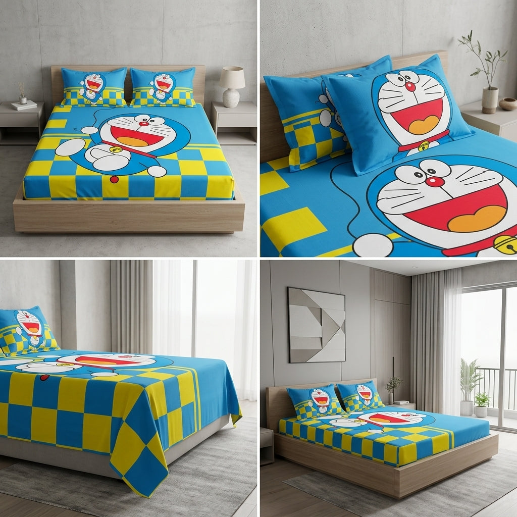 Kids Digital Printed Bedsheet Set – King Size (108 x 108 Inches)