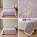 Luxary Designer Embroidered Comforter with Satin Edge & Decorative Tassels