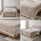 Luxary Designer Embroidered Comforter with Satin Edge & Decorative Tassels