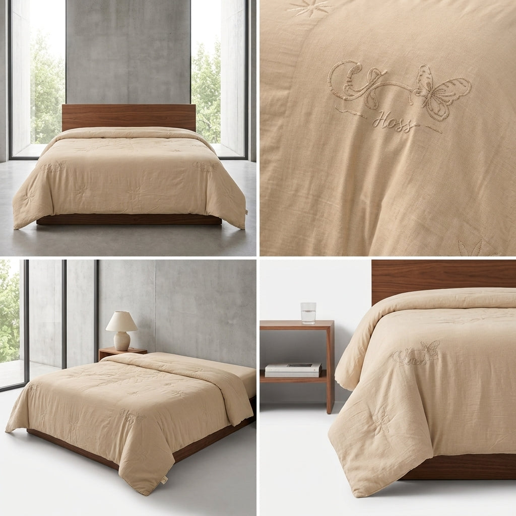 Soft Cotton Comforter with Swarovski Butterfly Design- King Size