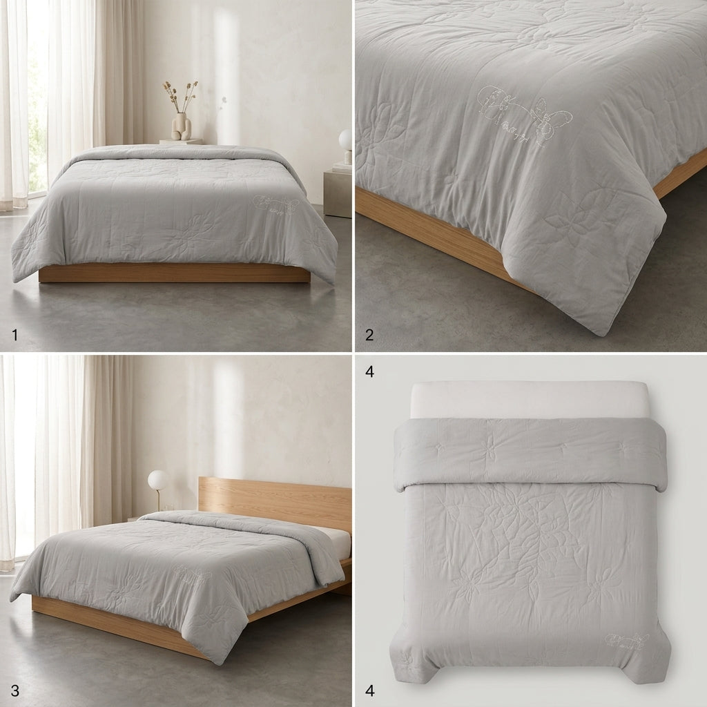 Soft Cotton Comforter with Swarovski Butterfly Design- King Size