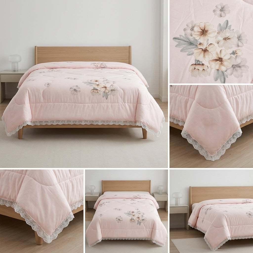 Premium  English Floral Print Printed Comforter | Double bed