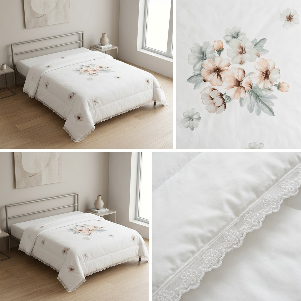 Premium  English Floral Print Printed Comforter | Double bed