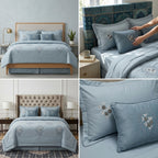 8 Pcs Hand Embroidered AC Comforter Set – King Size | Premium Cotton Fabric