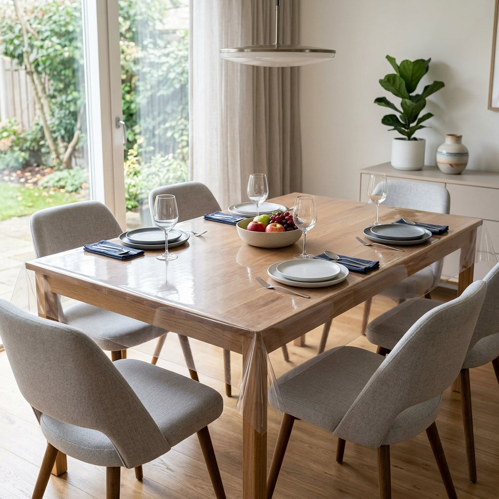 Transparent Dining Table Cover – 60 × 80 Inches