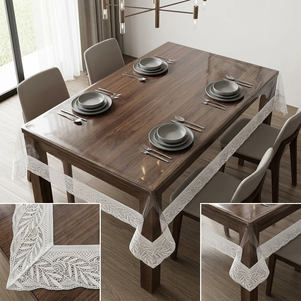 Transparent Dining Table Cover – 60 × 80 Inches