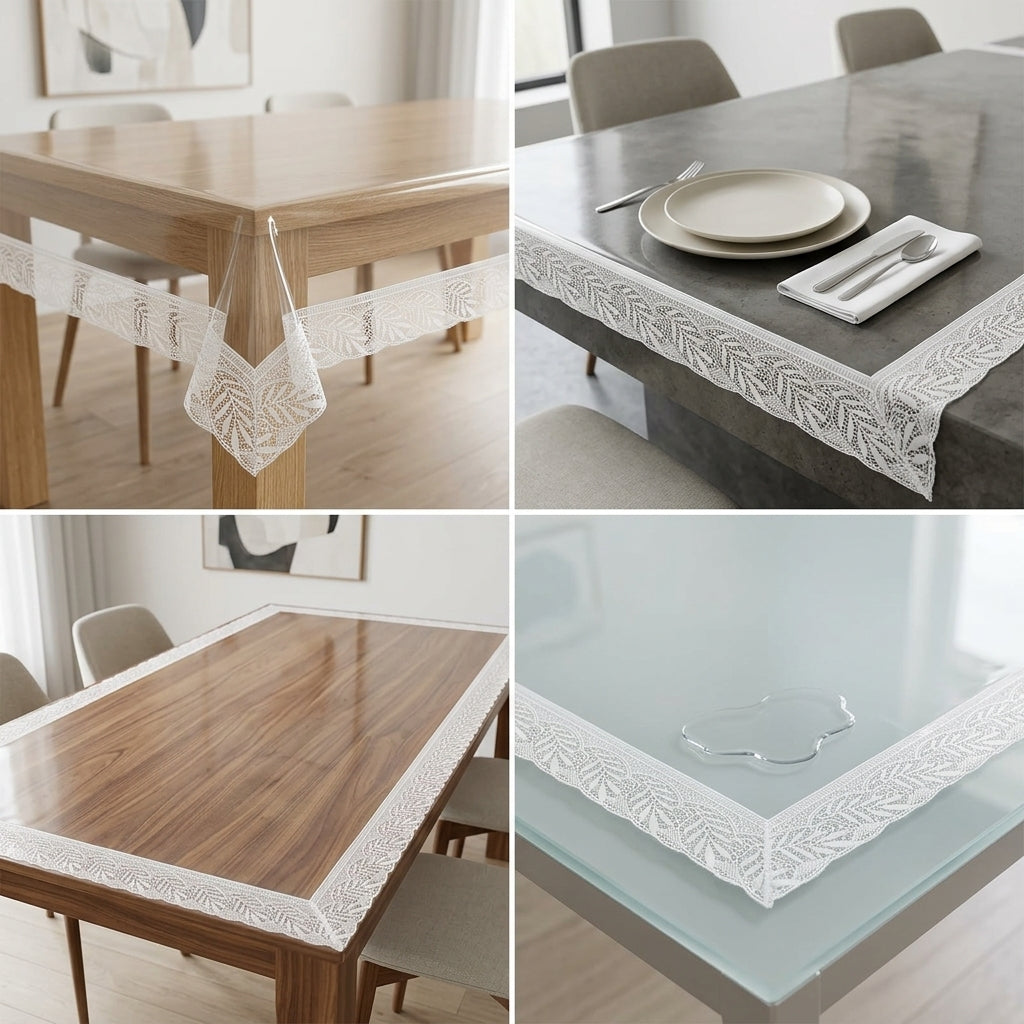 Transparent Dining Table Cover – 60 × 80 Inches