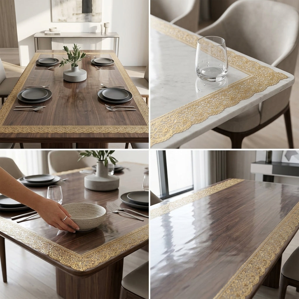 Transparent Dining Table Cover – 60 × 80 Inches