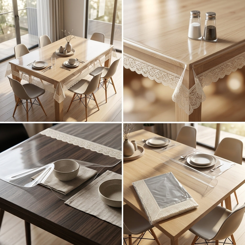 Transparent Dining Table Cover – 60 × 80 Inches