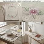 Luxury Embroidered Lace Table/Dining Mats – Set of 6