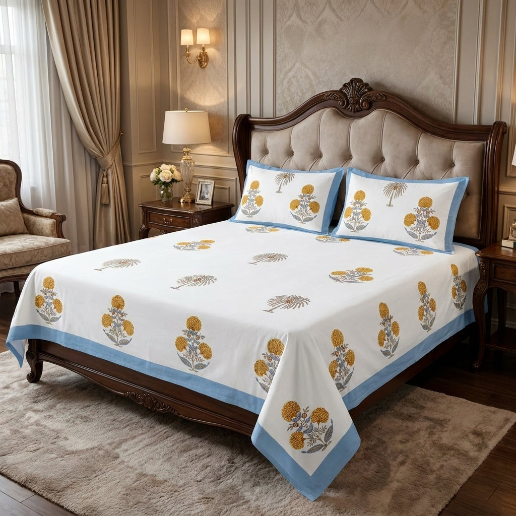 Cotton Double Bedsheet Set – 108 x 108 Inches